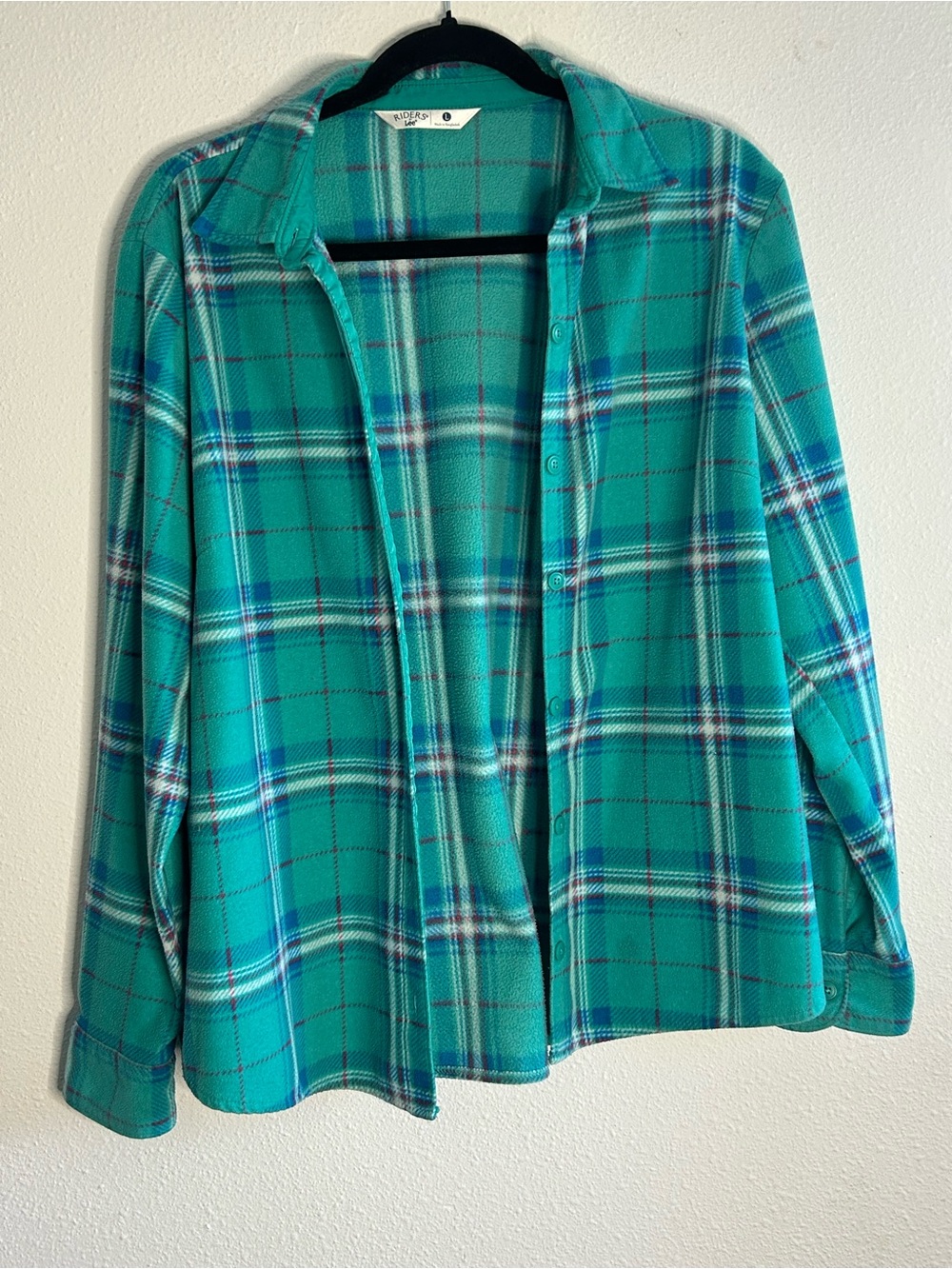 Riders by Lee Teal Plaid Button-Down Shirt